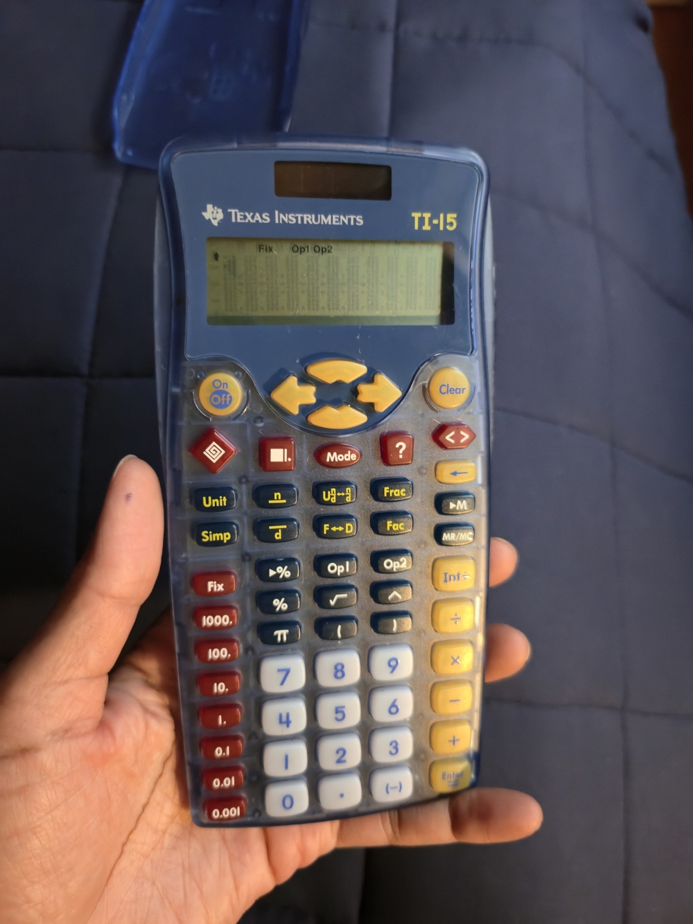 Texas Instruments TI-15 Scientific Calculator - Blue/Yellow